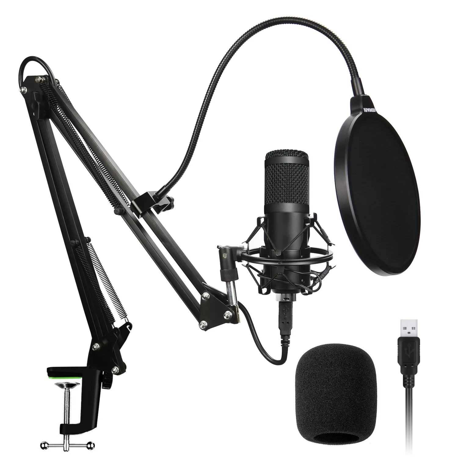 Professional Condenser Audio 3.5mm Wired BM800 Studio Microphone Vocal Recording KTV Karaoke Mic W/Stand For Computer | Электроника