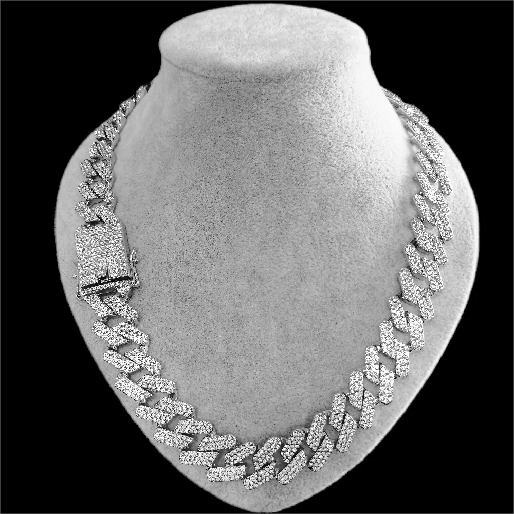 Цепочка Из кубинской цепи со сверкающими звеньями ожерелье для мужчин и женщин