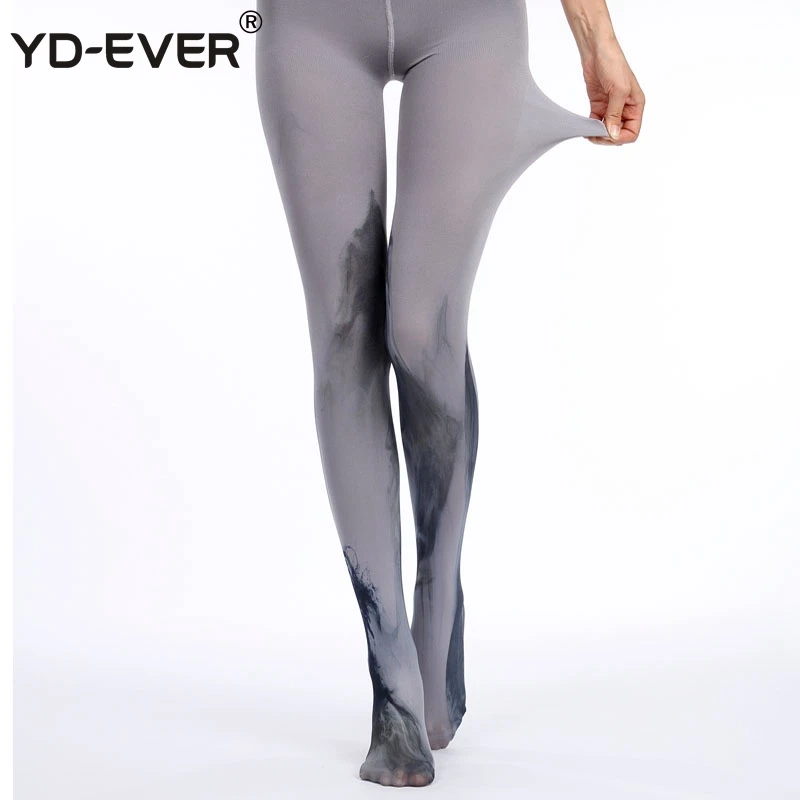 YD EVER женские колготки с принтом хлопковые жаккардовые брендовые модные тонкие