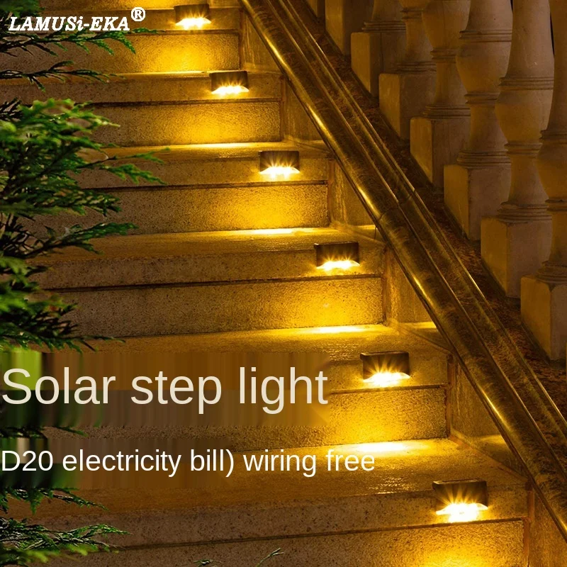 

Светодиодная лампа на солнечной батарее для лестницы, водонепроницаемая уличная лампа для сада, дорожек, двора, патио, лестницы, ступенек, с...