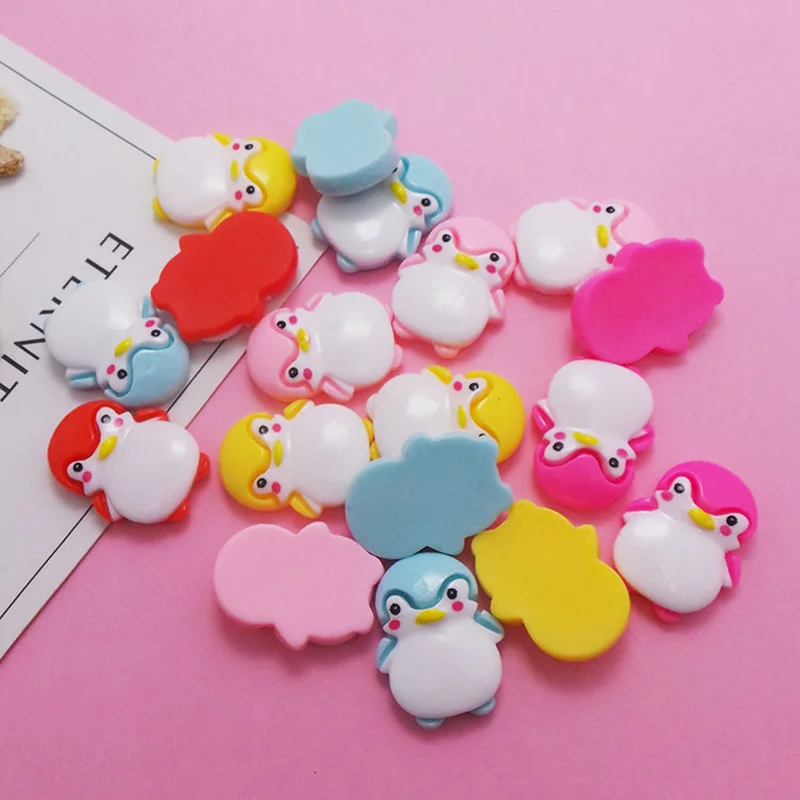 100 шт мультяшный Пингвин из смолы украшения для скрапбукинга аксессуары