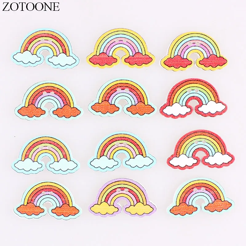 Деревянные разноцветные пуговицы ZOTOONE ручной работы аксессуары для скрапбукинга