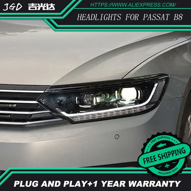 Стайлинг автомобиля фара для VW Passat B8 2016 2017 фары СВЕТОДИОДНЫЙ DRL H7 D2H Hid