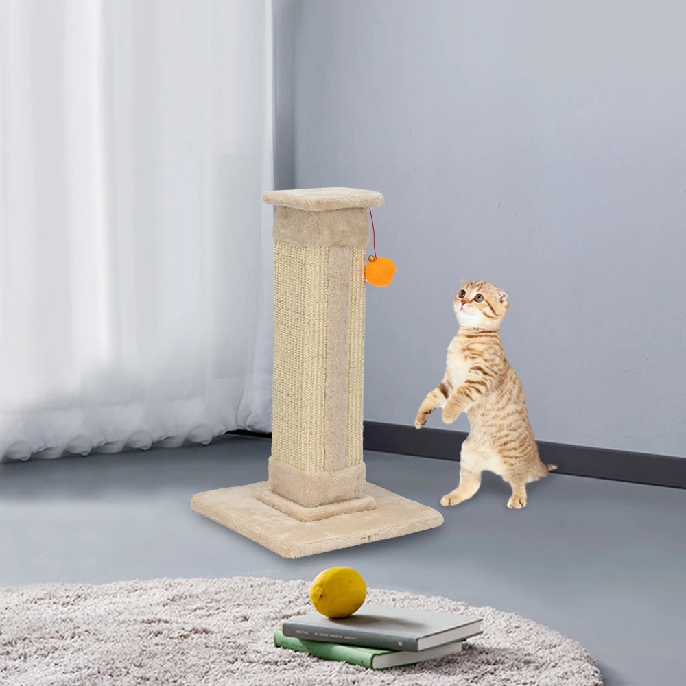 

21" Cat Climb Holder Tower Cat Tree Cat Scratching Sisal Post Tree Climbing Tower Beige