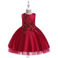 embroidery flowers princess dress for 10 years birthday children clothes toddler girls applique flowers ball gown prom dresses