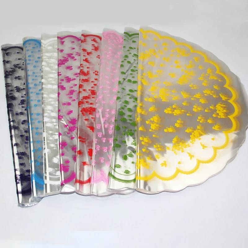 65Piece Colorful Apple Flower Wrapping Paper Clear OPP Round Transparent Cellophane Plastic Gift Material | Дом и сад