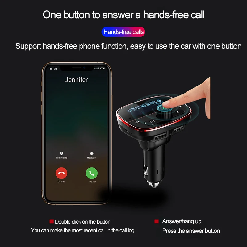 Автомобильный адаптер MP3 плеера Bluetooth 4 2 независимый переключатель двойной USB U