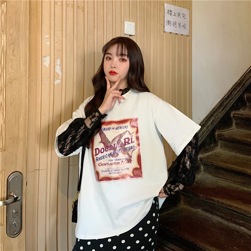 Женская футболка с короткими рукавами в стиле ретро свободные топы круглым