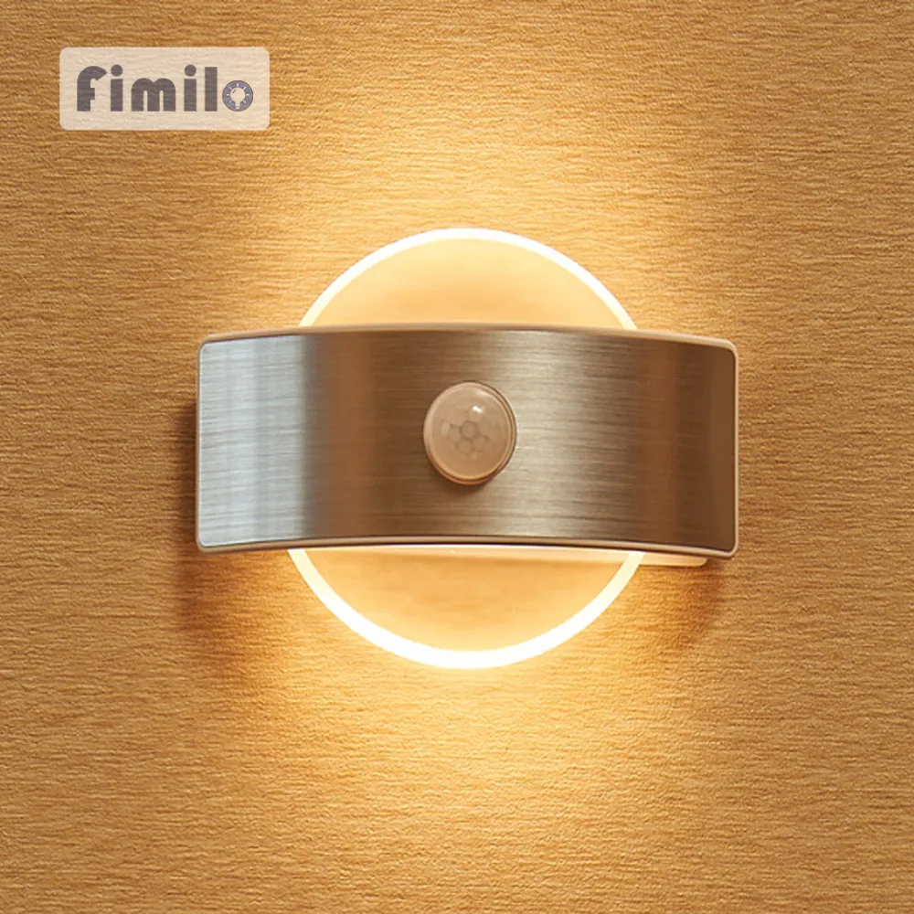 

LED Sensor Night Light Round Square Human Body Induction Light Wireless Sensing Mode Rechargeable Home Bedroom Closet Kitchen