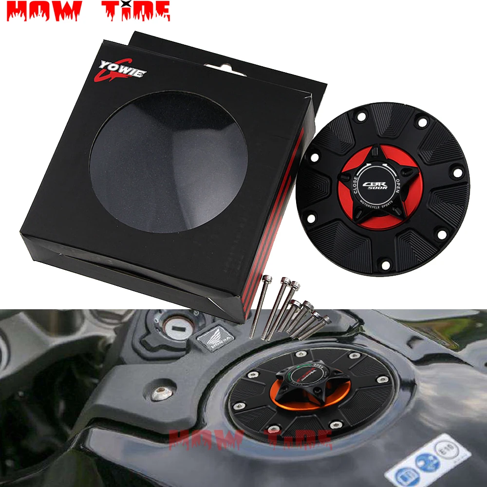 

CNC Fuel Gas Tank Cap Cover Aluminum Keyless Motorcycle Accessories for HONDA CBR 500R CBR500R CBR500 R 2016-2018 2017