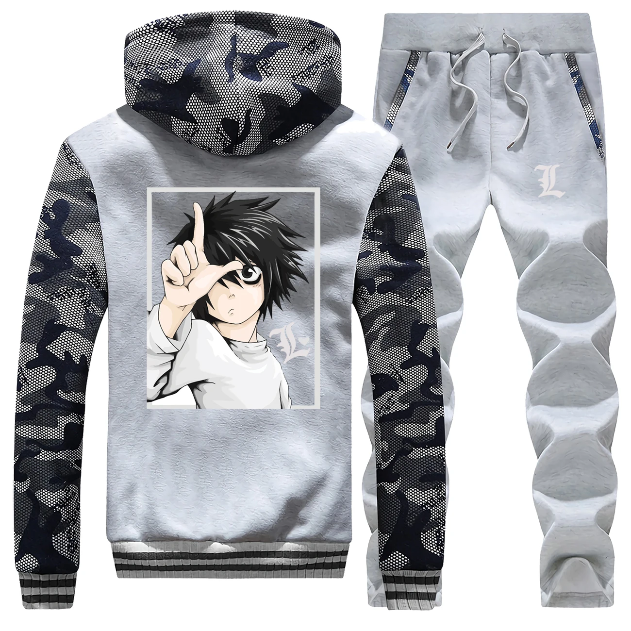 Толстовка с капюшоном и штанами Death Note комплект для мужчин японский аниме
