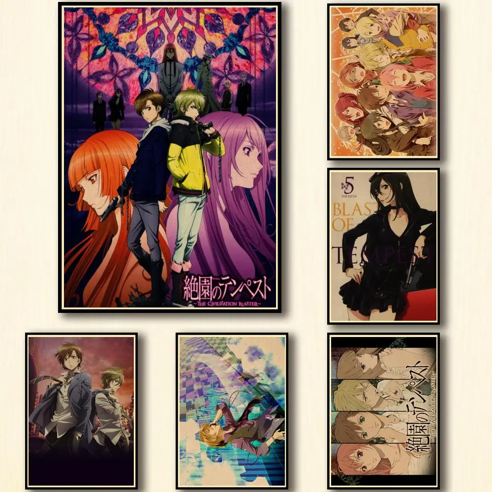 15 видов конструкций Anime Zetsuen no Tempest Blast of плакат из крафт-бумаги необычная Наклейка