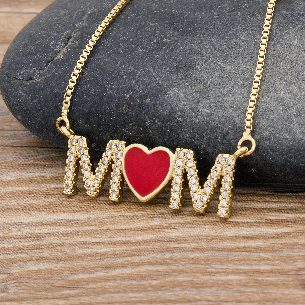 

AIBEF Quality Copper Cubic Zirconia M Letter Heart Necklace Women Custom Bohemian Necklace Birthday Party Wedding Banquet Gift