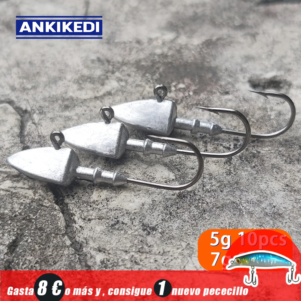 

ANKI KEDI Jighead Fishing Hooks High Steel Carbon Material Treble Fishing Hook Round Folded Saltwater Bass 5g 7g Tackle Tool