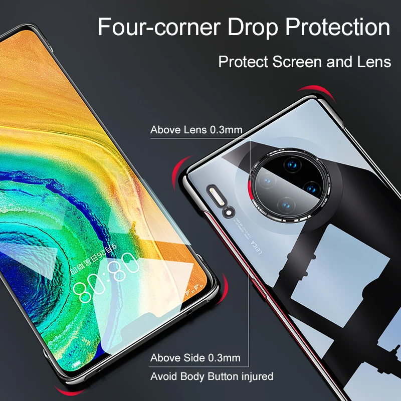 Luxury Plating Case For Huawei Mate 30 Pro Transparent Frameless Hard Back Cover Mate30 Phone Cases |