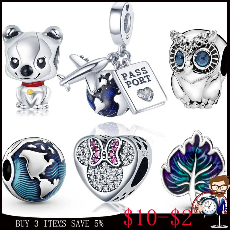 

2021 New HOT SALE 100% Sterling Silver 925 Duck and Dumbbell Charms Fit Original Pandora Bracelet For Women Jewelry Gift