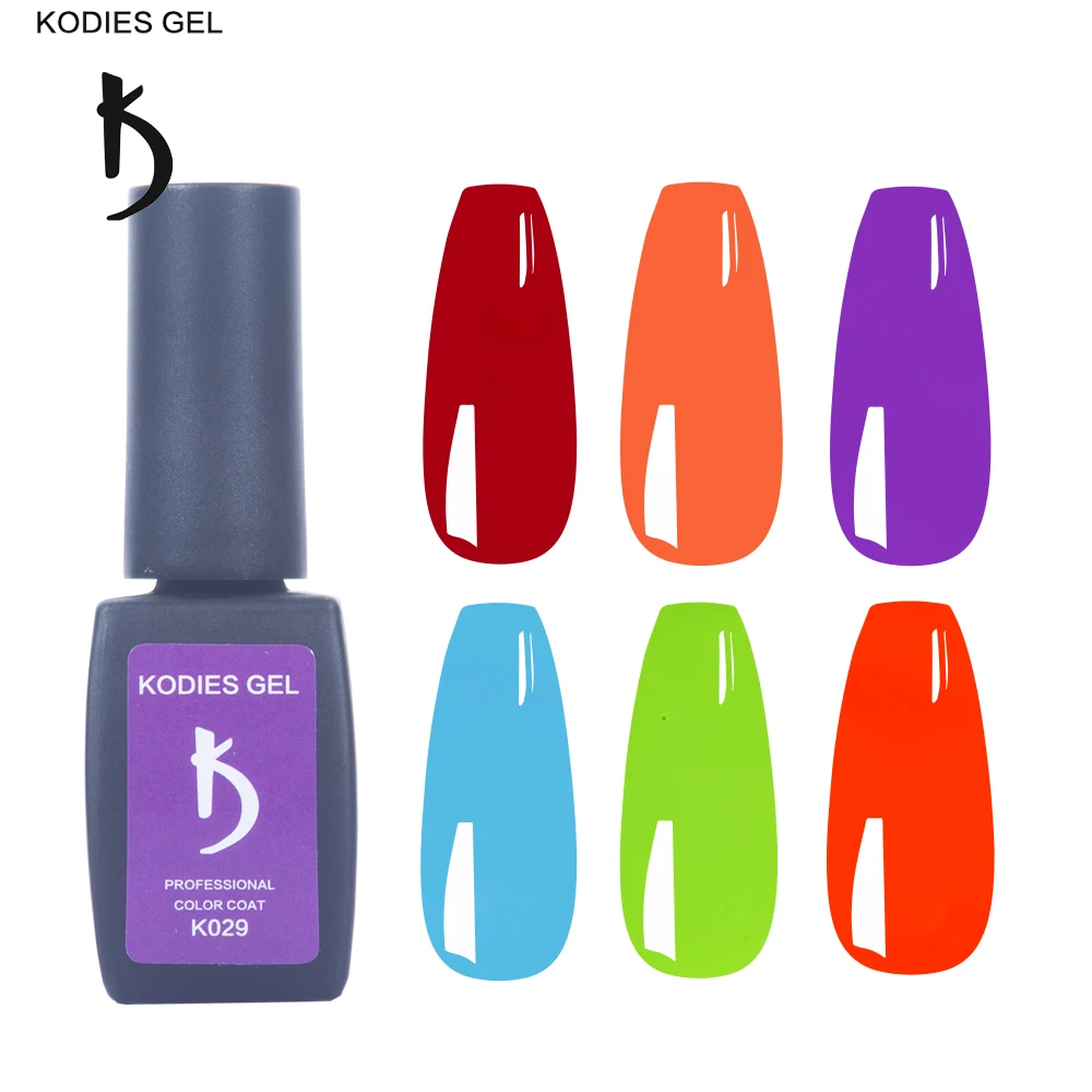 Гель KODIES яркий неоновый рандомный гель 8 мл УФ для ногтей лак Полупостоянный