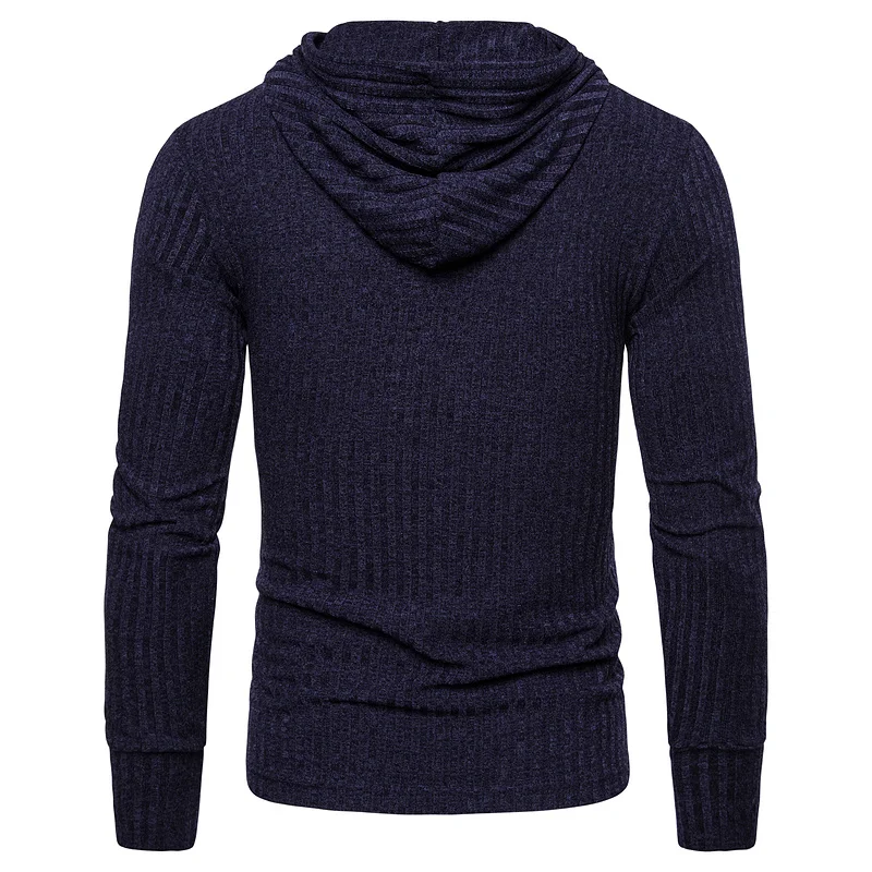 Мужская толстовка с капюшоном черная однотонная Приталенная вышивкой на