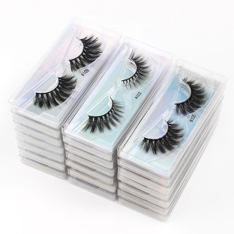 

Faux Mink Lashes Wholesale Items Bulk 4/50/100 Pairs Natural False Eyelashes 3D Fluffy Volume Wispy Medium Length fake lashes