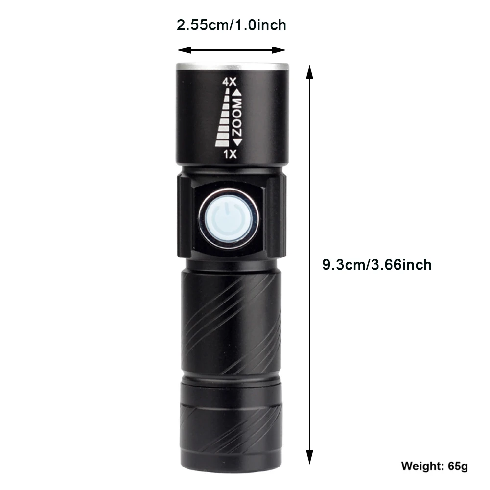 

USB charging integrated bicycle light led bike flashlight waterproof 3 light mode zoom Cycling lighting with warning tail light