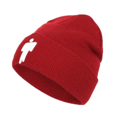 Billie Eilish Beanie, 15 цветов, вязаная зимняя шапка, одноцветная, в стиле хип-хоп, вязанная шапка Skullies, шапка, аксессуар для костюма, подарки, теплая зимняя шапка - Цвет: Red