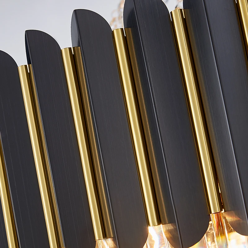 Современные Черные хрустальные люстры FKL Светодиодные Внутреннее освещение из