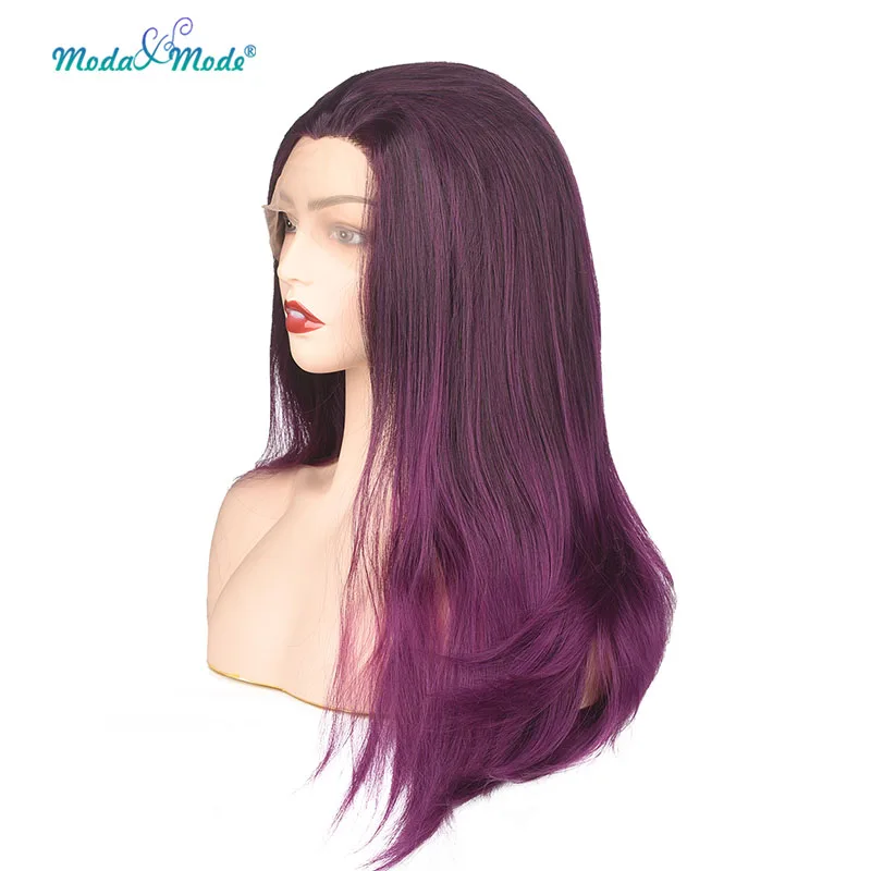 Парик Moda & Mode для косплея шелковые прямые темно-фиолетовые синтетические волосы