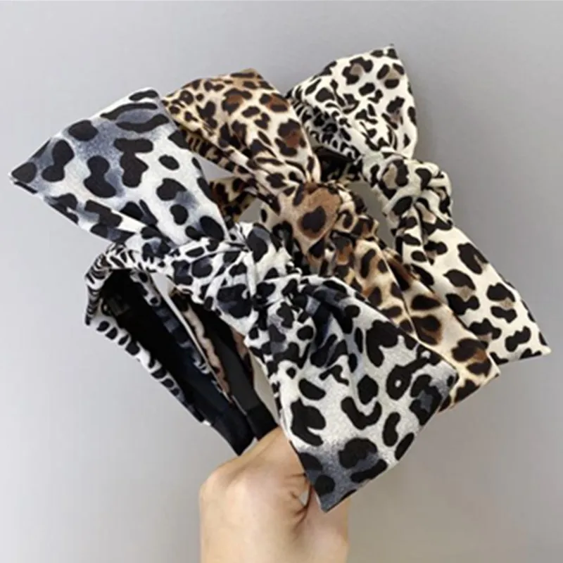 Ободок с леопардовым принтом Для женщин широкий животных повязка для головы