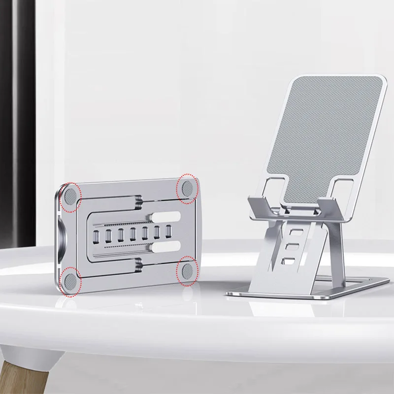 

Cell Phone Stand for Desk Aluminum Adjustable Phone Holder Dock for IPhone 11 Pro Max XS XR 8 7 Foldable Mobile Phone Stand