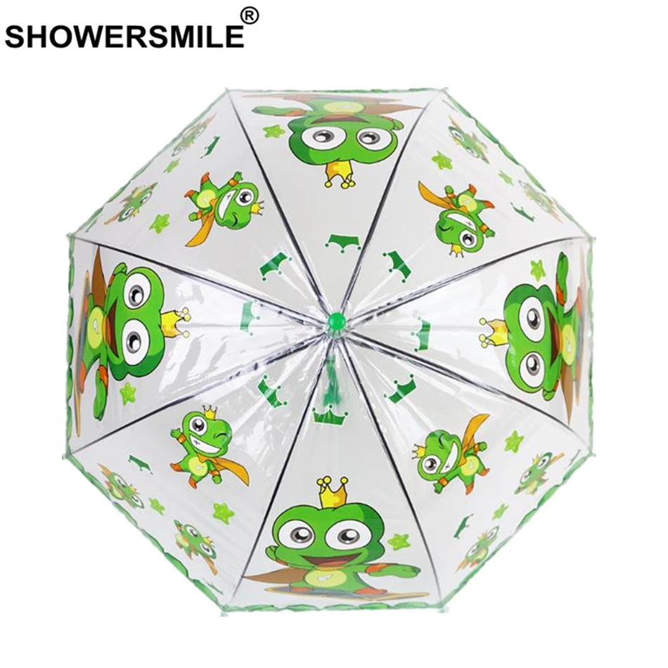 SHOWERSMILE Зонт с принтом животных для детей мультяшный прозрачный зонтик девочек