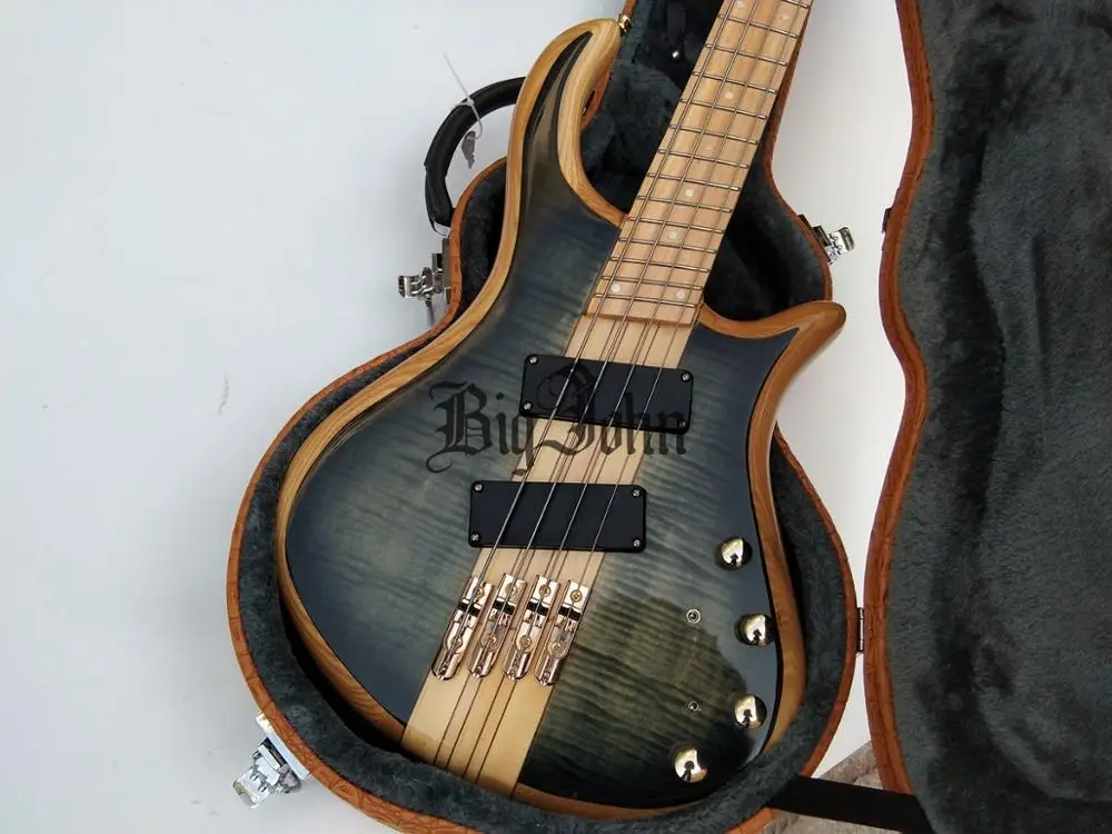 Новый вентилятор Fretted 4 струны электрическая бас гитара сэндвич Elm Body & кленовый