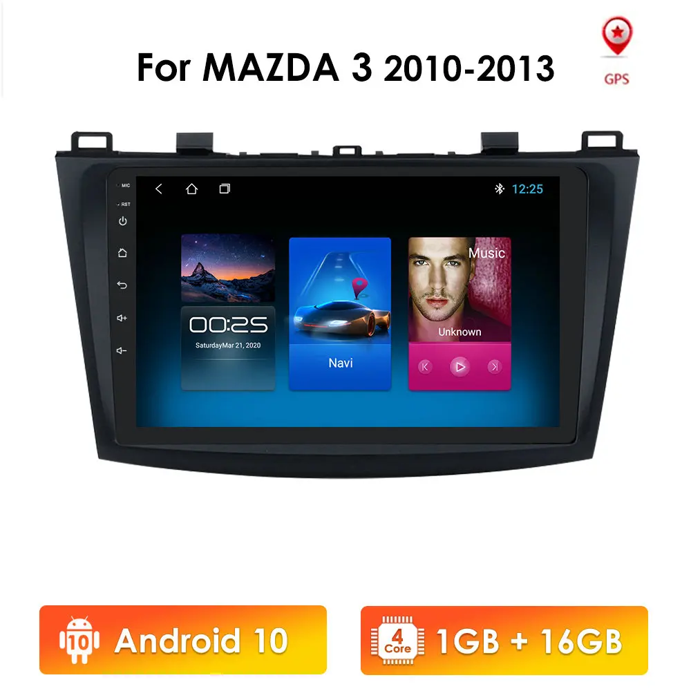 

For Mazda 3 2010-2013 maxx axela android 9.0 Car DVD GPS Radio Stereo 1G 16G WIFI Free MAP Quad Core 2 din Car Multimedia Player