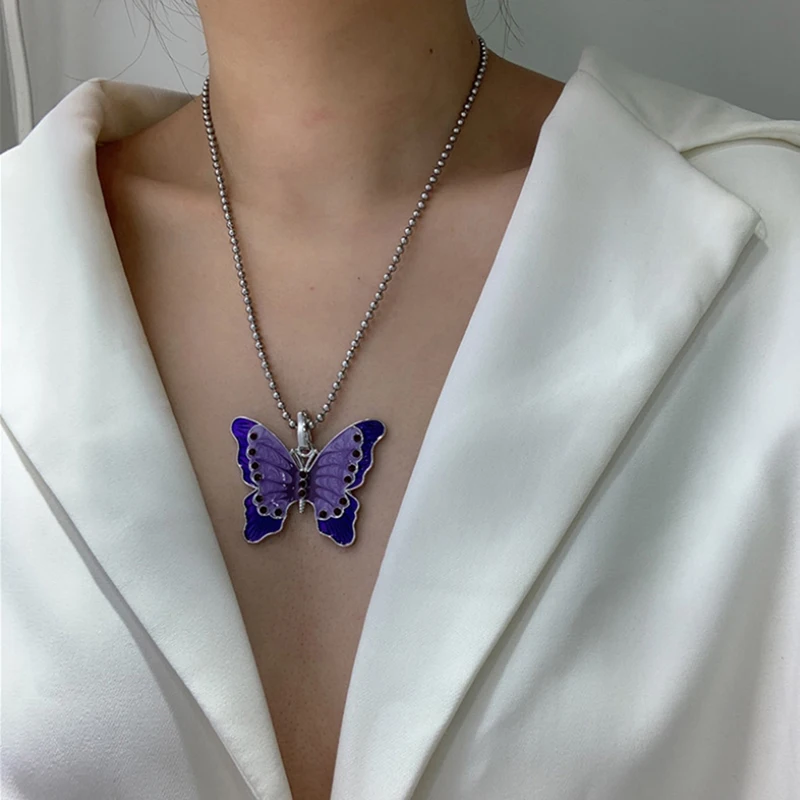 

Gold Chain Butterfly Pendant Choker Necklace Women Statement Collares Bohemian Beach Jewelry Gift Collier Cheap