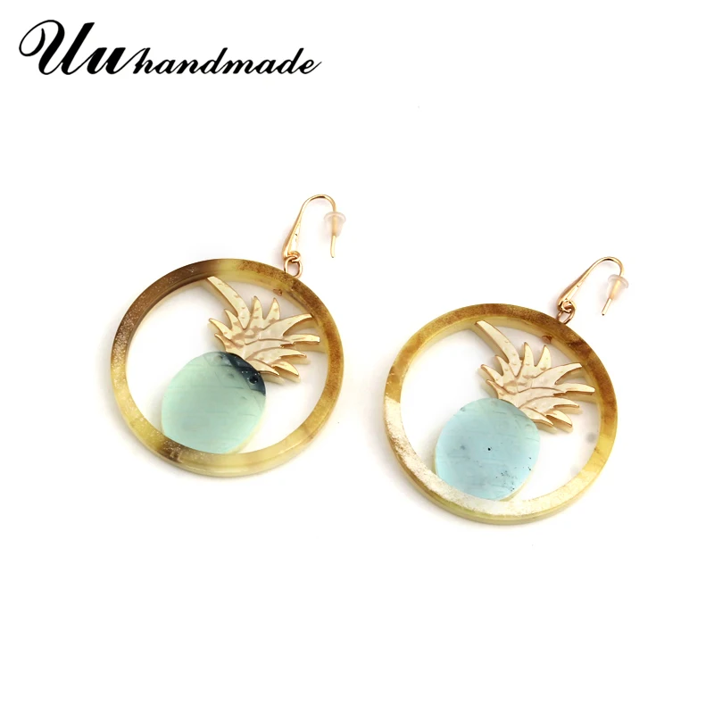 Стильный ананас серьги с фруктами Модные Акриловые женщин ювелирное изделие для