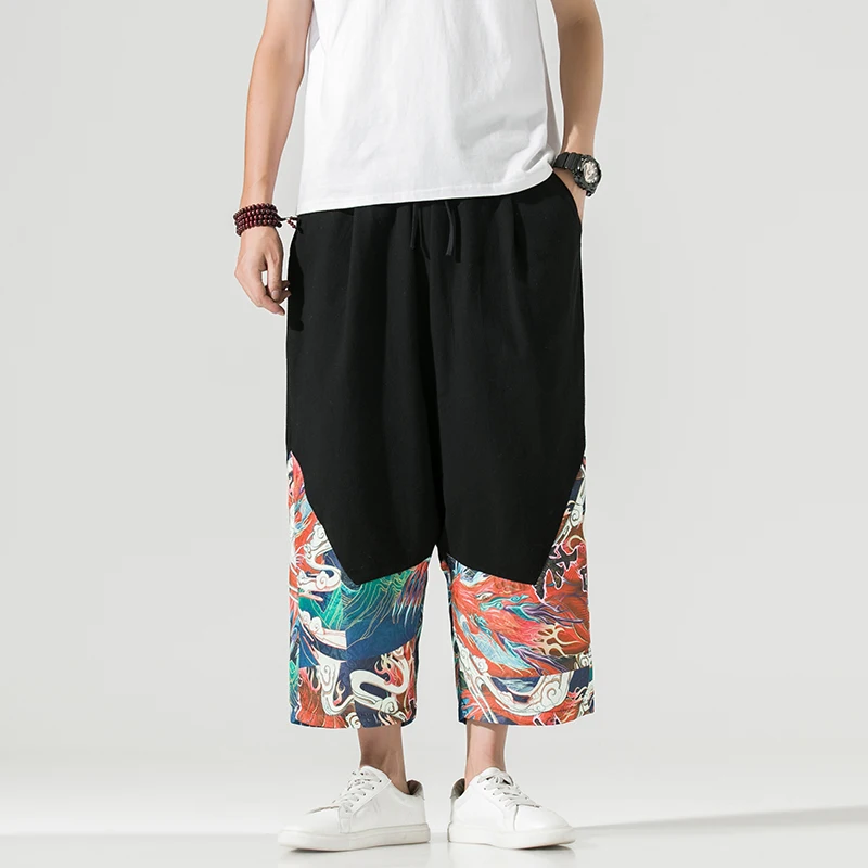 

Harajuku Mens Hip Hop Harem Pants Fashion Men Jogger Trousers 2020 Casual Baggy Wied Leg Pants Male Printing Sweatpants 5XL