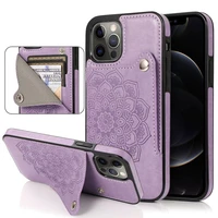 luxury flowers case for iphone 11 12 13 pro xr xs max x 6 6s 7 8 plus 5s se 2020 mini leather card slot stand bumper cover