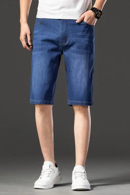 

Men's jeans shorts men's loose five-cent casual middle-aged dad breeches