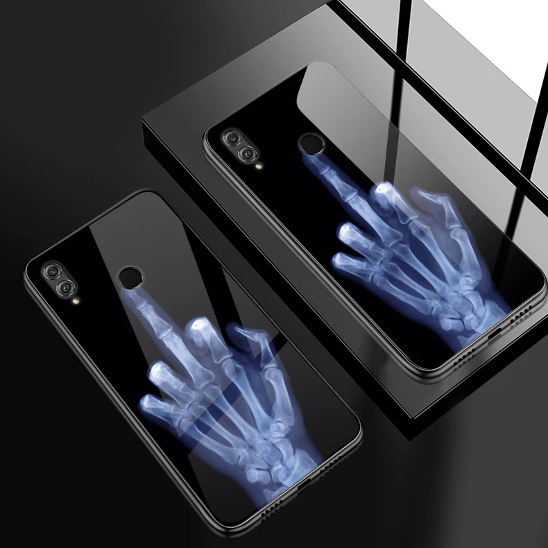 H143 Для Huawei Honor 6X 7X 7C 7A 8A 8X9 облегченное закаленное стекло крышка Y6 Y9 Y7 премьер-профессионал Magic2 роскошный противоударный чехол для телефона - Цвет: H143