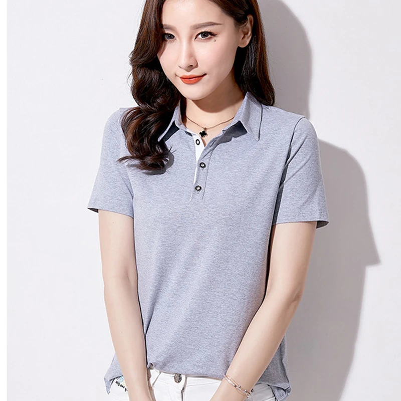 Женская рубашка-поло большого размера с короткими рукавами новая летняя рубашка