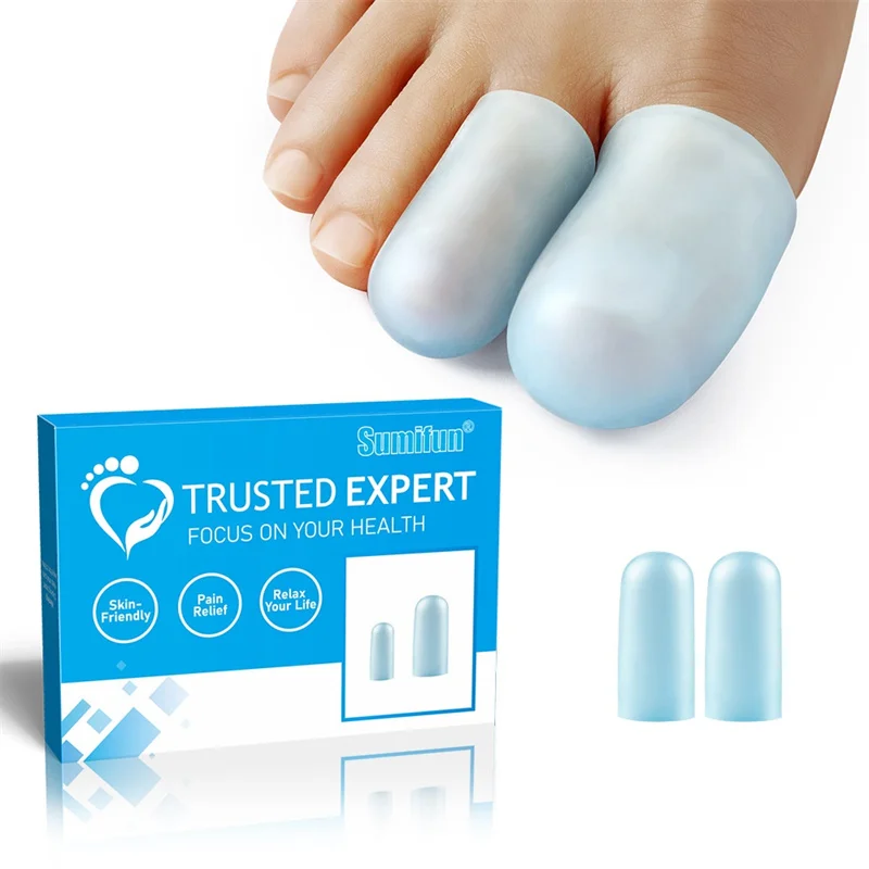 

4pairs Silicone Toe Sleeve Gel Toe Cap Cover Protector for Corn Blisters Finger