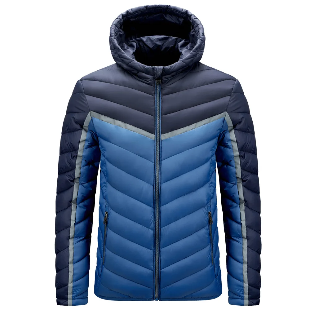 

New 2021 Winter Autumn Ultralight For Men's Stripe Cotton Down Jackets Lightweight Overcoats Casual Classic Coats OverSize