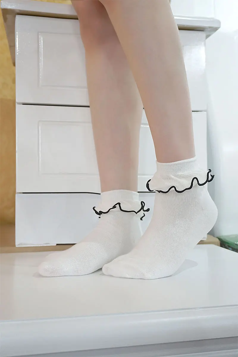 

Lace stockings female dance held on pure cotton socks thin solid color and lovely princess edge socks