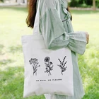 Женская Холщовая Сумка, с цветочным рисунком, для путешествий