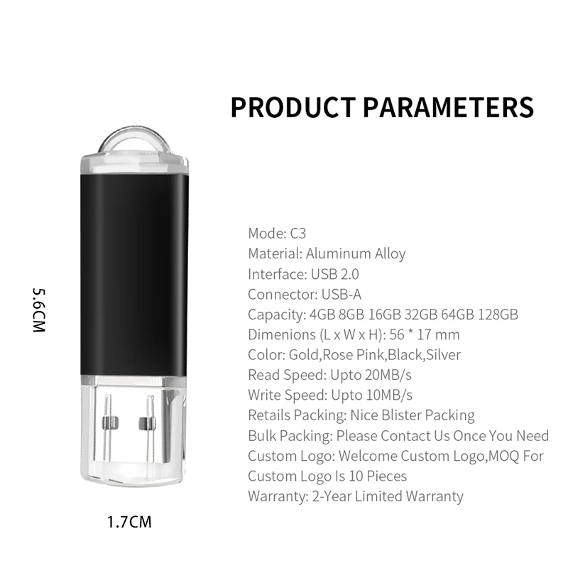 Флеш-накопитель USB цветной с лазерным логотипом 4/8/16/32/64/2 0 ГБ 50 шт./партия |