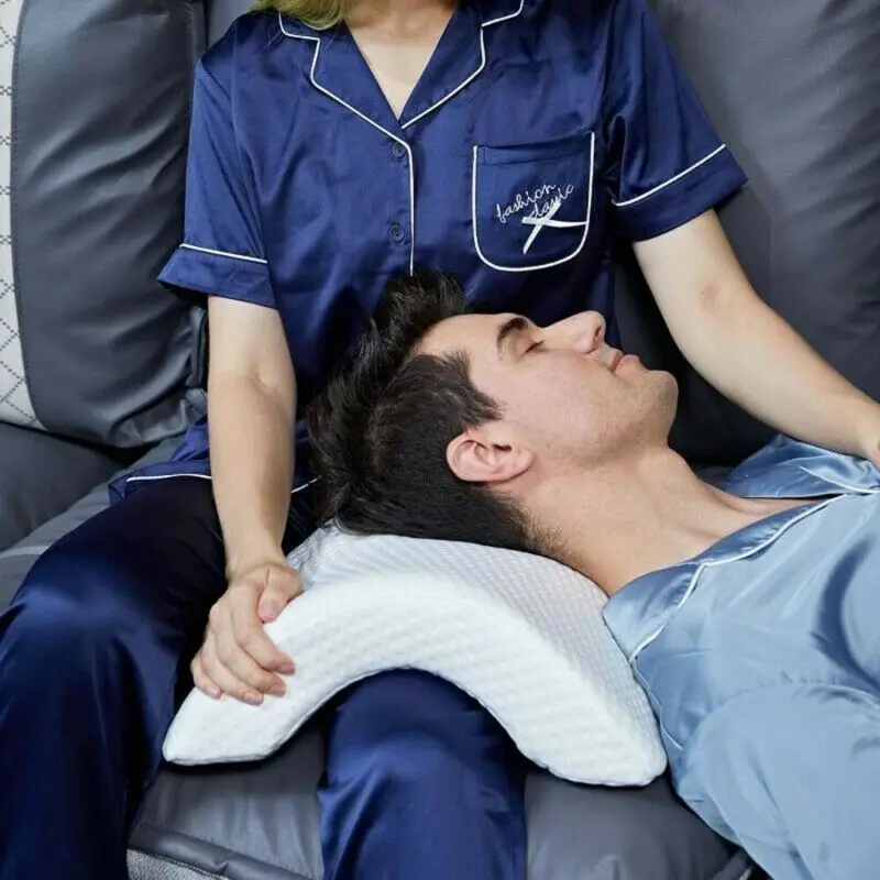 Белый подушка из хлопка с эффектом памяти Медленный отскок Arch рук шеи задняя