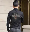 Модная мужская рубашка Стразы, мужская приталенная рубашка для клувечерние, мужская рубашка