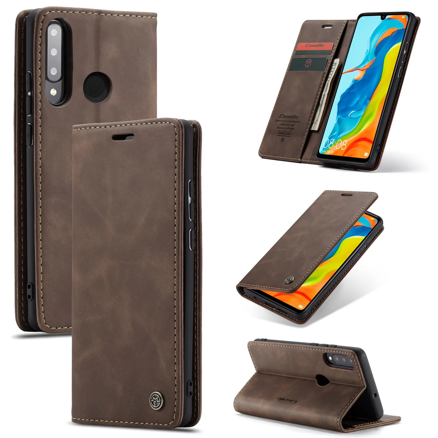 P30 Pro Чехол для huawei P20 Lite, кожаный чехол P30 с металлическим логотипом, кошелек, флип Huewai, Роскошный Ретро шов, высокое качество