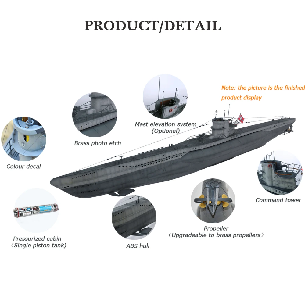 Немецкая подводная лодка типа U ARKMODEL VIIC RC Масштаб 1:48 пластиковые модели набор для