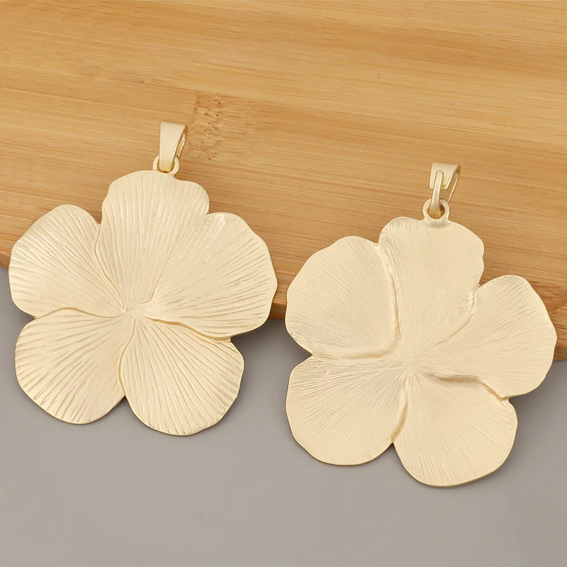 

1pc Matte Gold Color Large Flower Charms Pendants for DIY Necklace Jewelry Making Findings Accessories 90x73mm
