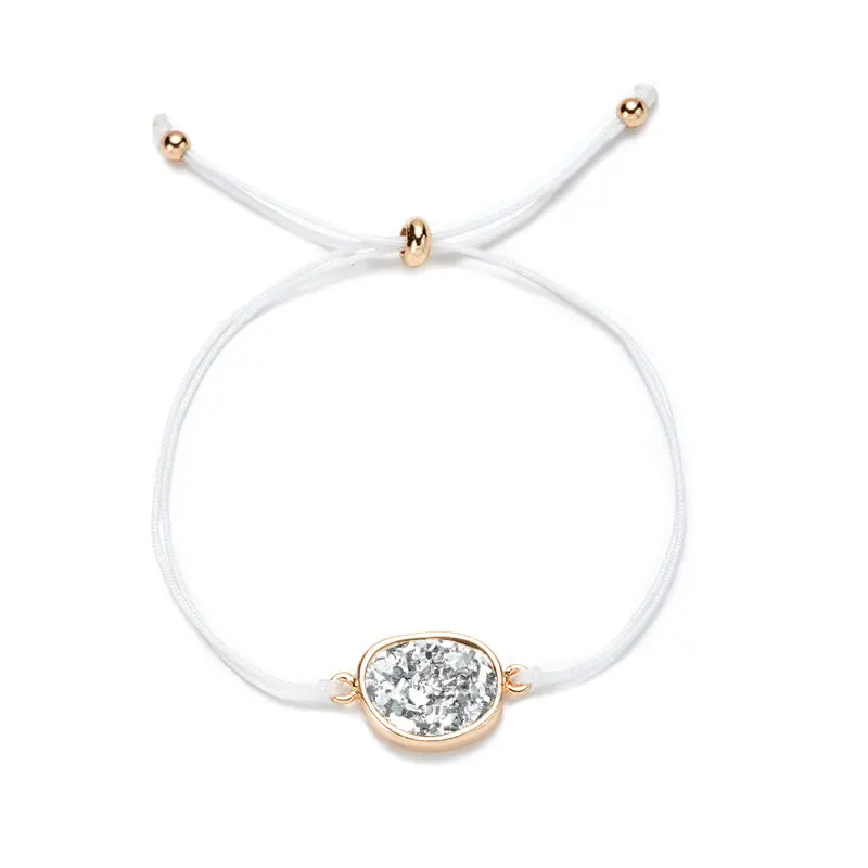 Модные браслеты с драпировкой из натурального камня смолы регулируемый